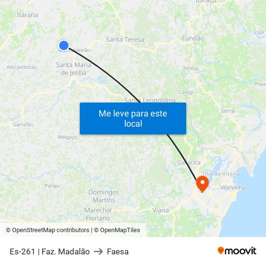 Es-261 | Faz. Madalão to Faesa map