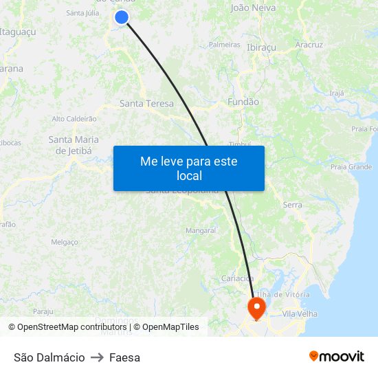 São Dalmácio to Faesa map