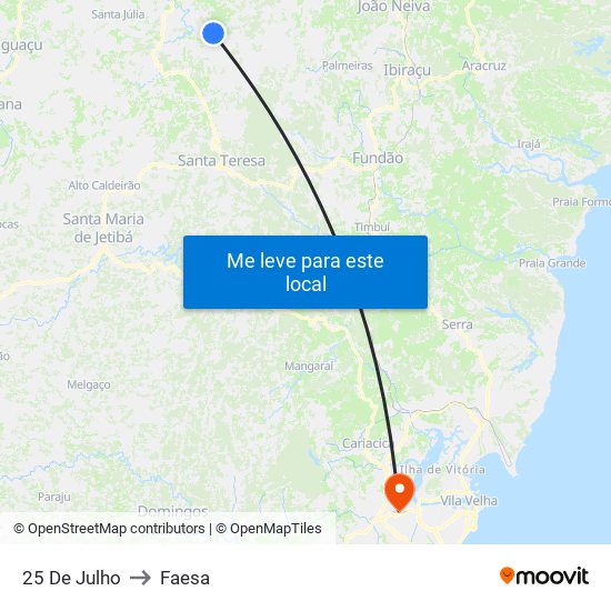 25 De Julho to Faesa map