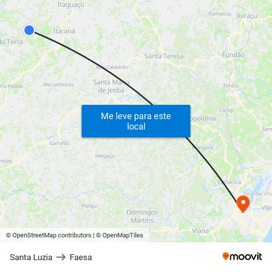 Santa Luzia to Faesa map