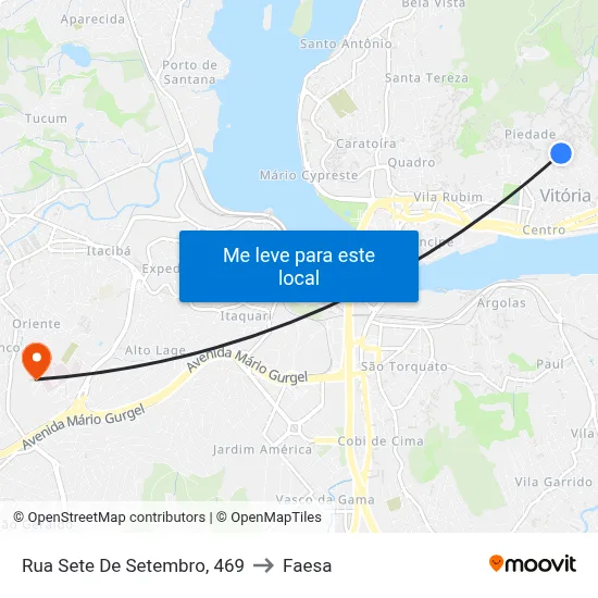 Rua Sete De Setembro, 469 to Faesa map