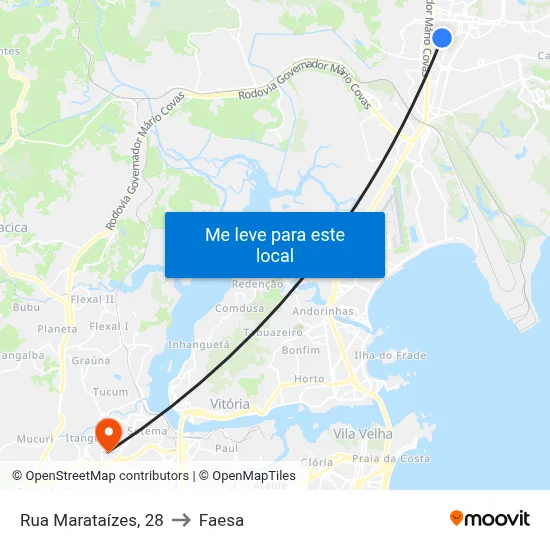 Rua Marataízes, 28 to Faesa map