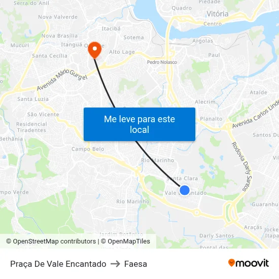 Praça De Vale Encantado to Faesa map