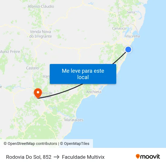 Rodovia Do Sol, 852 to Faculdade Multivix map