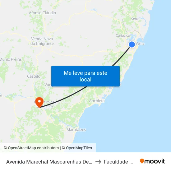 Avenida Marechal Mascarenhas De Moraes, 717 to Faculdade Multivix map