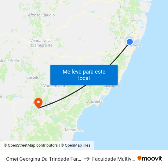 Cmei Georgina Da Trindade Faria to Faculdade Multivix map