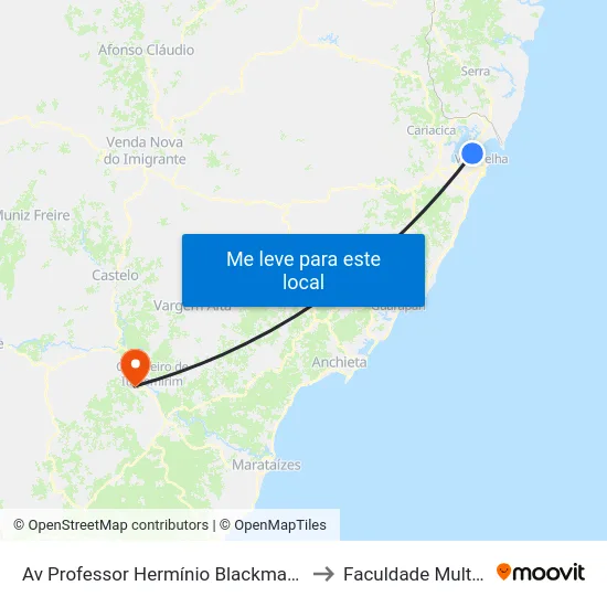 Av Professor Hermínio Blackman, 65 to Faculdade Multivix map