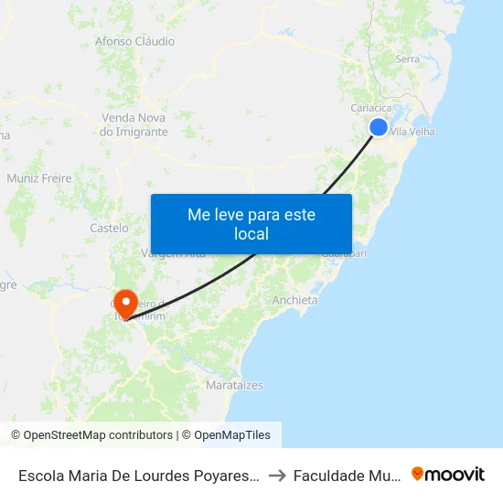 Escola Maria De Lourdes Poyares Labuto to Faculdade Multivix map