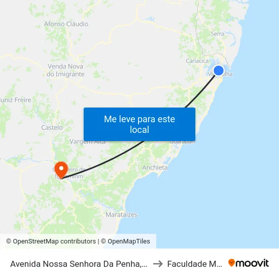 Avenida Nossa Senhora Da Penha, 1255-1825 to Faculdade Multivix map