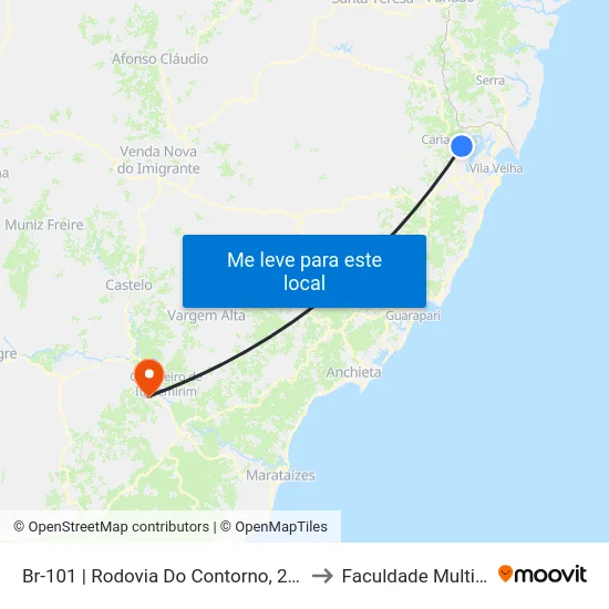 Br-101 | Rodovia Do Contorno, 2567 to Faculdade Multivix map