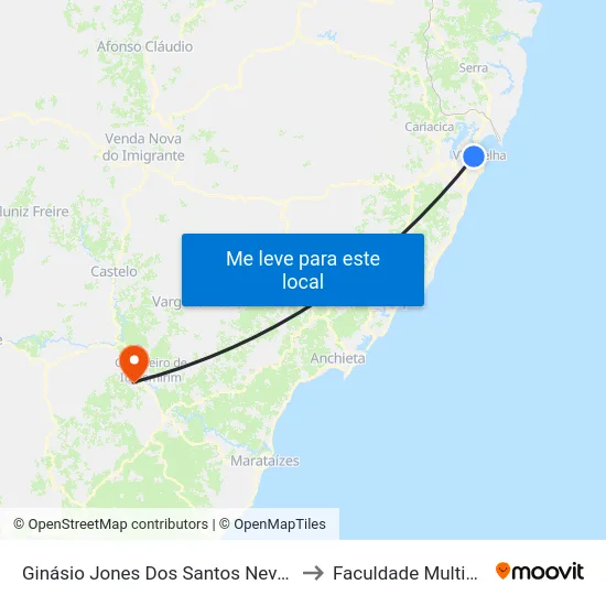 Ginásio Jones Dos Santos Neves to Faculdade Multivix map