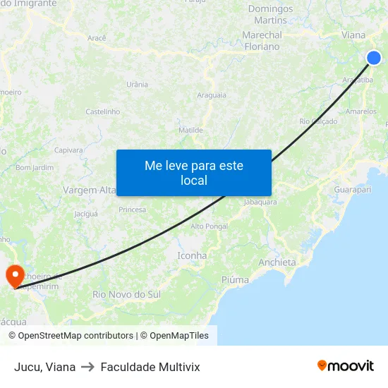 Jucu, Viana to Faculdade Multivix map