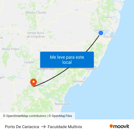 Porto De Cariacica to Faculdade Multivix map