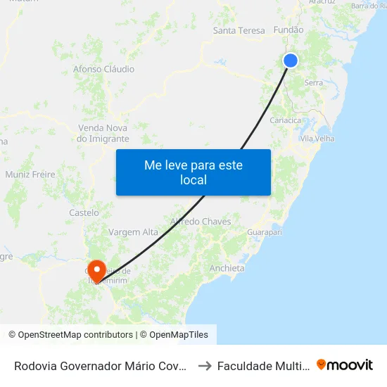 Rodovia Governador Mário Covas, 7 to Faculdade Multivix map