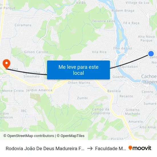 Rodovia João De Deus Madureira Filho, 472-502 to Faculdade Multivix map