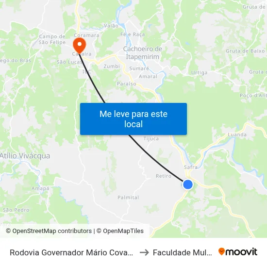Rodovia Governador Mário Covas, 708 to Faculdade Multivix map