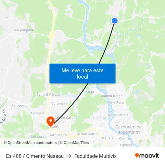Es-488 / Cimento Nassau to Faculdade Multivix map
