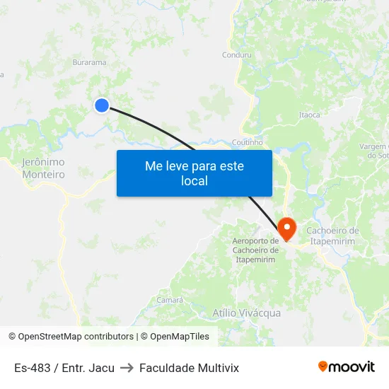 Es-483 / Entr. Jacu to Faculdade Multivix map