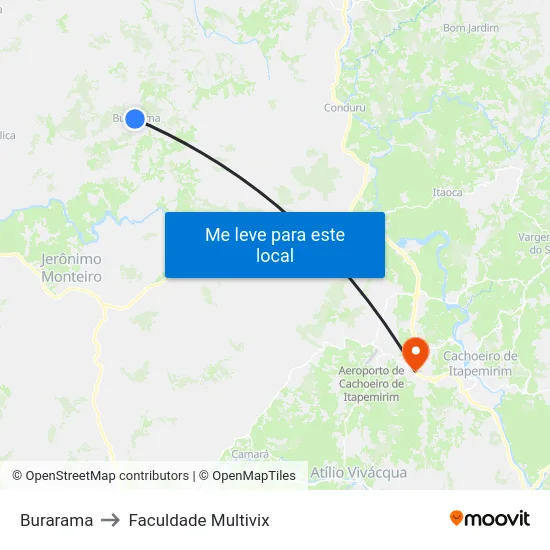 Burarama to Faculdade Multivix map