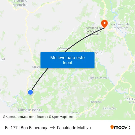 Es-177 | Boa Esperança to Faculdade Multivix map