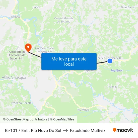 Br-101 / Entr. Rio Novo Do Sul to Faculdade Multivix map