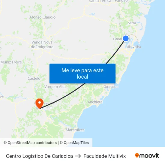 Centro Logístico De Cariacica to Faculdade Multivix map