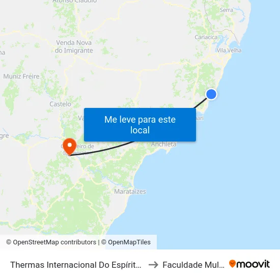 Thermas Internacional Do Espírito Santo to Faculdade Multivix map