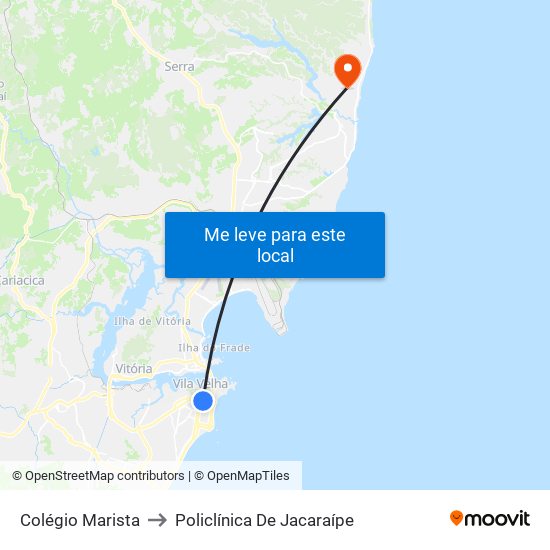 Colégio Marista to Policlínica De Jacaraípe map