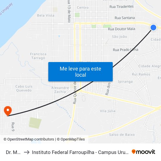 Dr. Maia to Instituto Federal Farroupilha - Campus Uruguaiana map