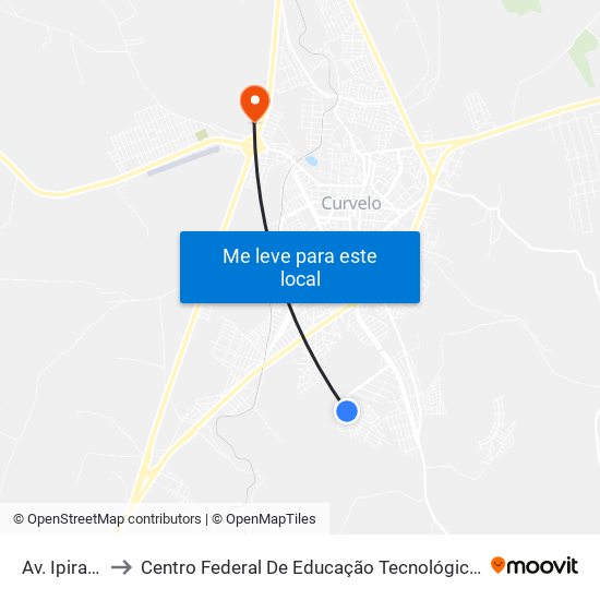 Av. Ipiranga, 250 to Centro Federal De Educação Tecnológica De Minas Gerais - Campus X map