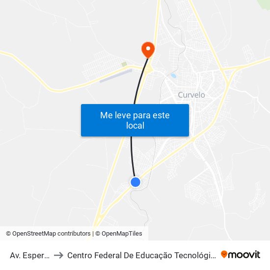 Av. Esperança, 320 to Centro Federal De Educação Tecnológica De Minas Gerais - Campus X map