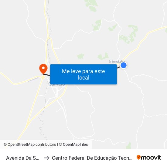 Avenida Da Saudade, 685-773 to Centro Federal De Educação Tecnológica De Minas Gerais - Campus X map