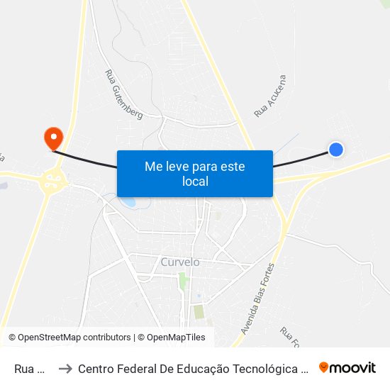 Rua Medina to Centro Federal De Educação Tecnológica De Minas Gerais - Campus X map