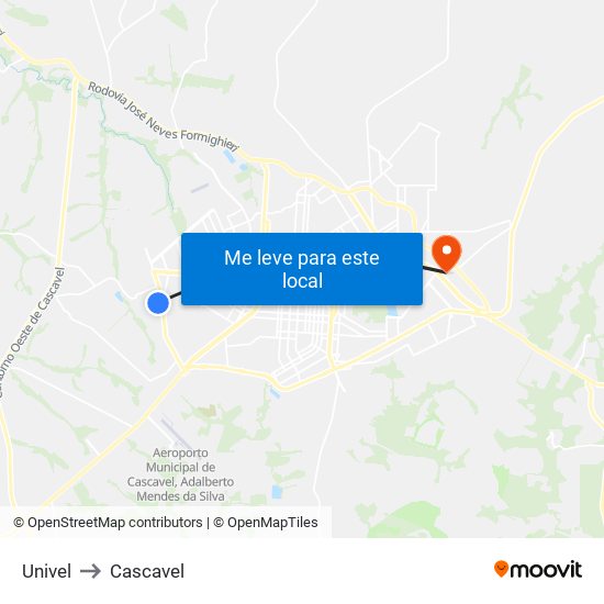 Univel to Cascavel map