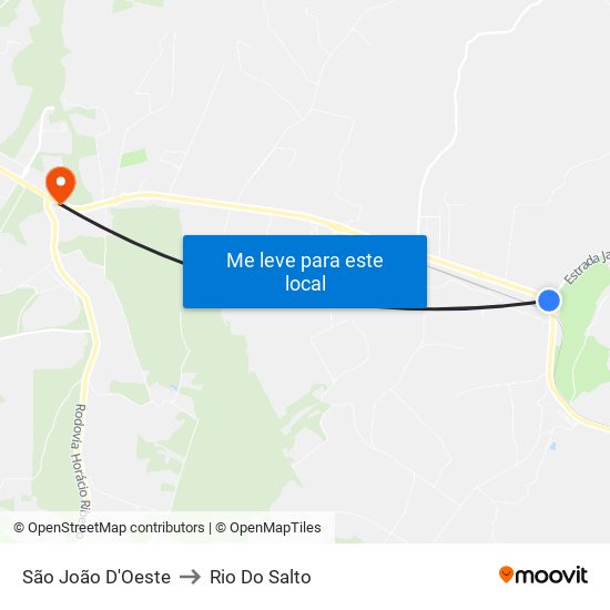 São João D'Oeste to Rio Do Salto map