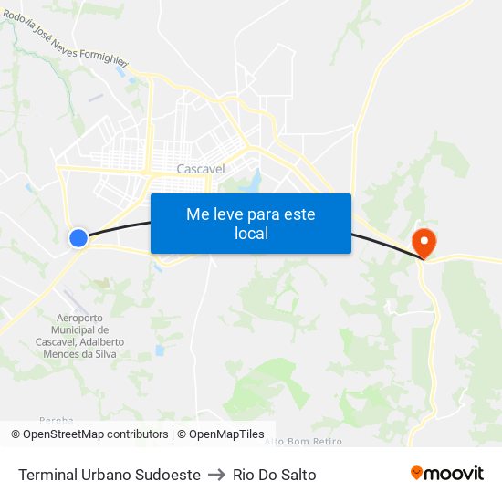 Terminal Urbano Sudoeste to Rio Do Salto map