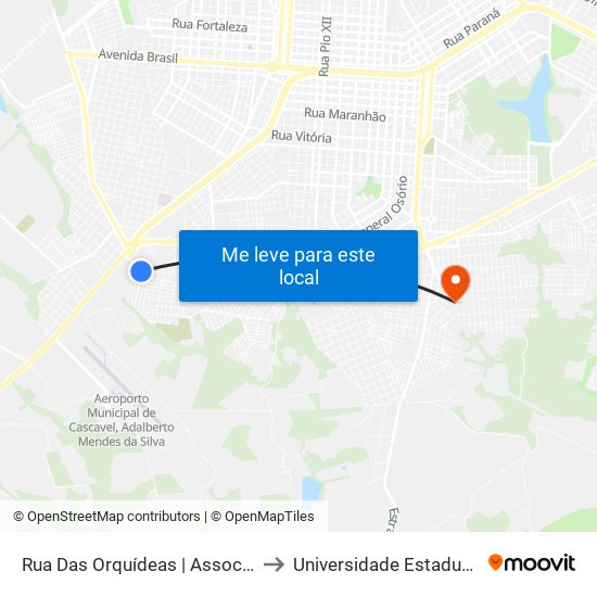 Rua Das Orquídeas | Assoc. De Moradores Do Guarujá to Universidade Estadual Do Oeste Do Paraná map