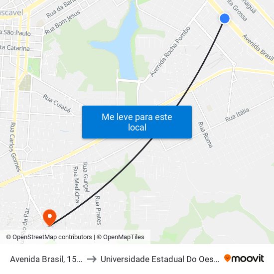 Avenida Brasil, 1543-1581 to Universidade Estadual Do Oeste Do Paraná map