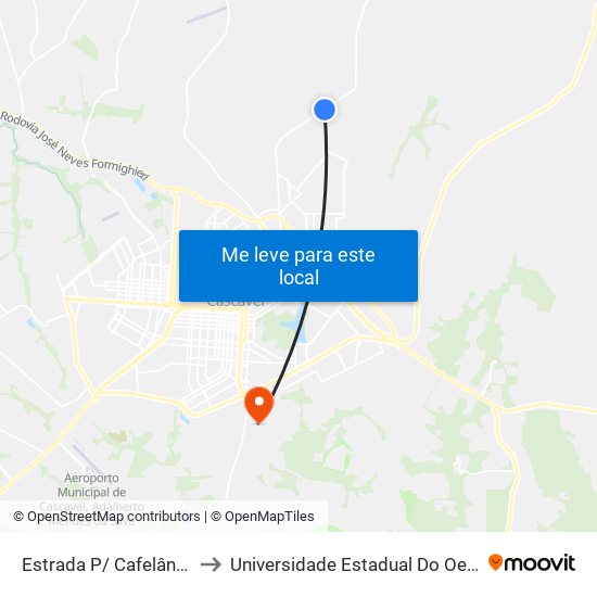 Estrada P/ Cafelândia, Km 08 to Universidade Estadual Do Oeste Do Paraná map