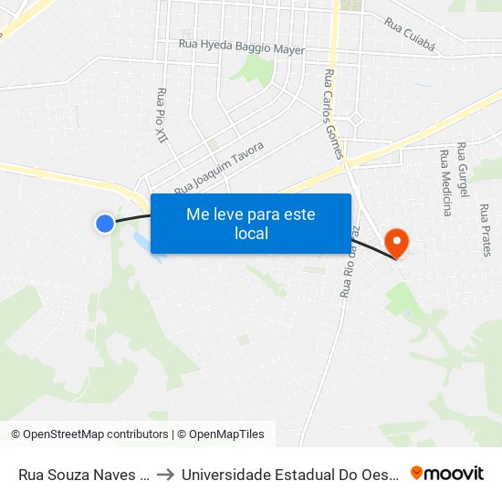 Rua Souza Naves Sul, 320 to Universidade Estadual Do Oeste Do Paraná map