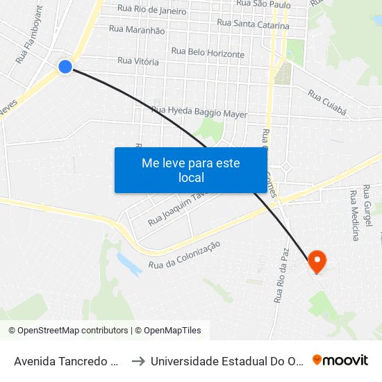 Avenida Tancredo Neves, 1382 to Universidade Estadual Do Oeste Do Paraná map