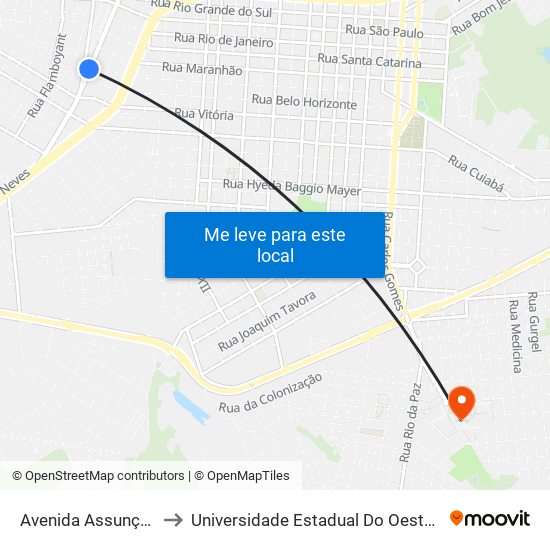 Avenida Assunção, 892 to Universidade Estadual Do Oeste Do Paraná map