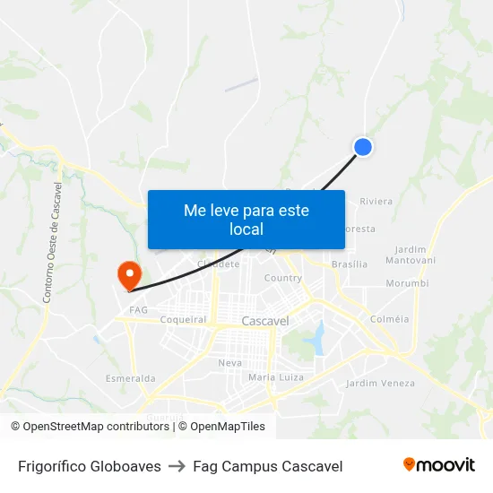 Frigorífico Globoaves to Fag Campus Cascavel map