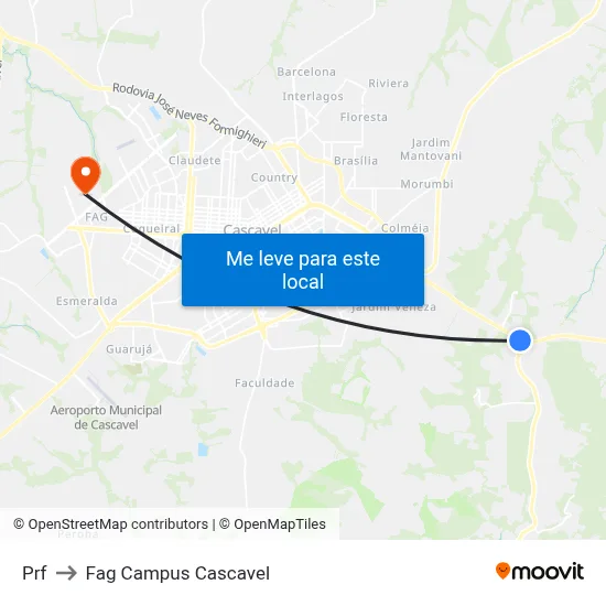 Prf to Fag Campus Cascavel map