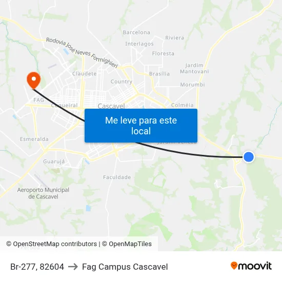 Br-277, 82604 to Fag Campus Cascavel map