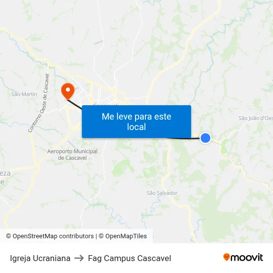 Igreja Ucraniana to Fag Campus Cascavel map