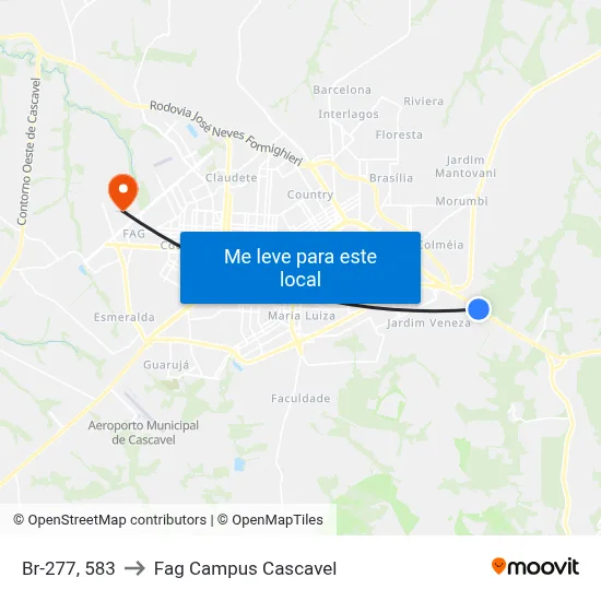 Br-277, 583 to Fag Campus Cascavel map
