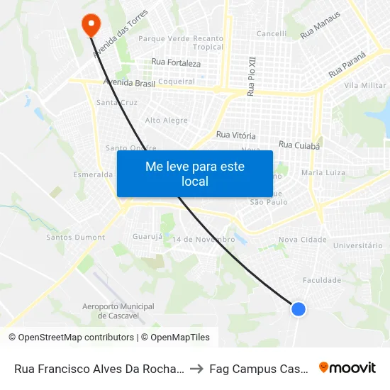Rua Francisco Alves Da Rocha, 1998 to Fag Campus Cascavel map