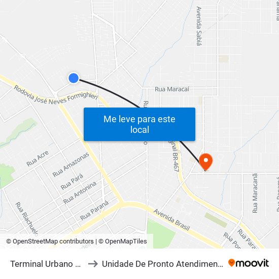 Terminal Urbano Nordeste to Unidade De Pronto Atendimento Do Brasília map