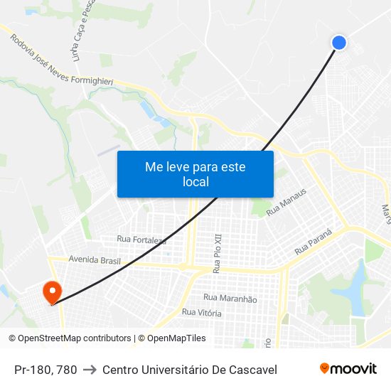 Pr-180, 780 to Centro Universitário De Cascavel map